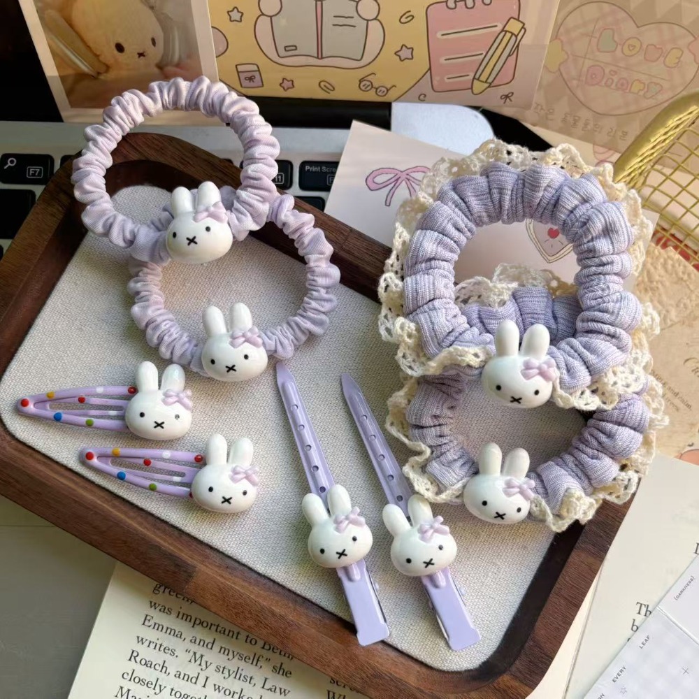 Phone Accessories Doll - Miffy Kawaii Purple Hair Clip Headband