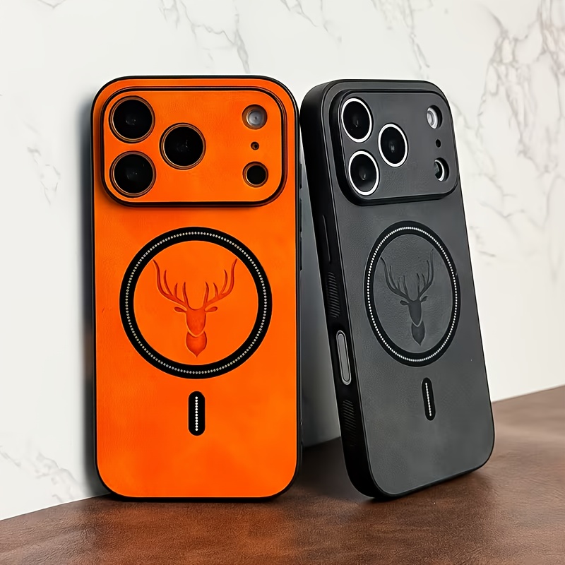 Magsafe Wireless Charger - Luxury PU Leather Deer phone Case