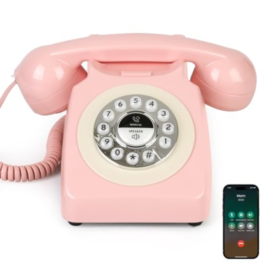 Retro Handset Phone - Bluetooth Landline Phone with Handset and