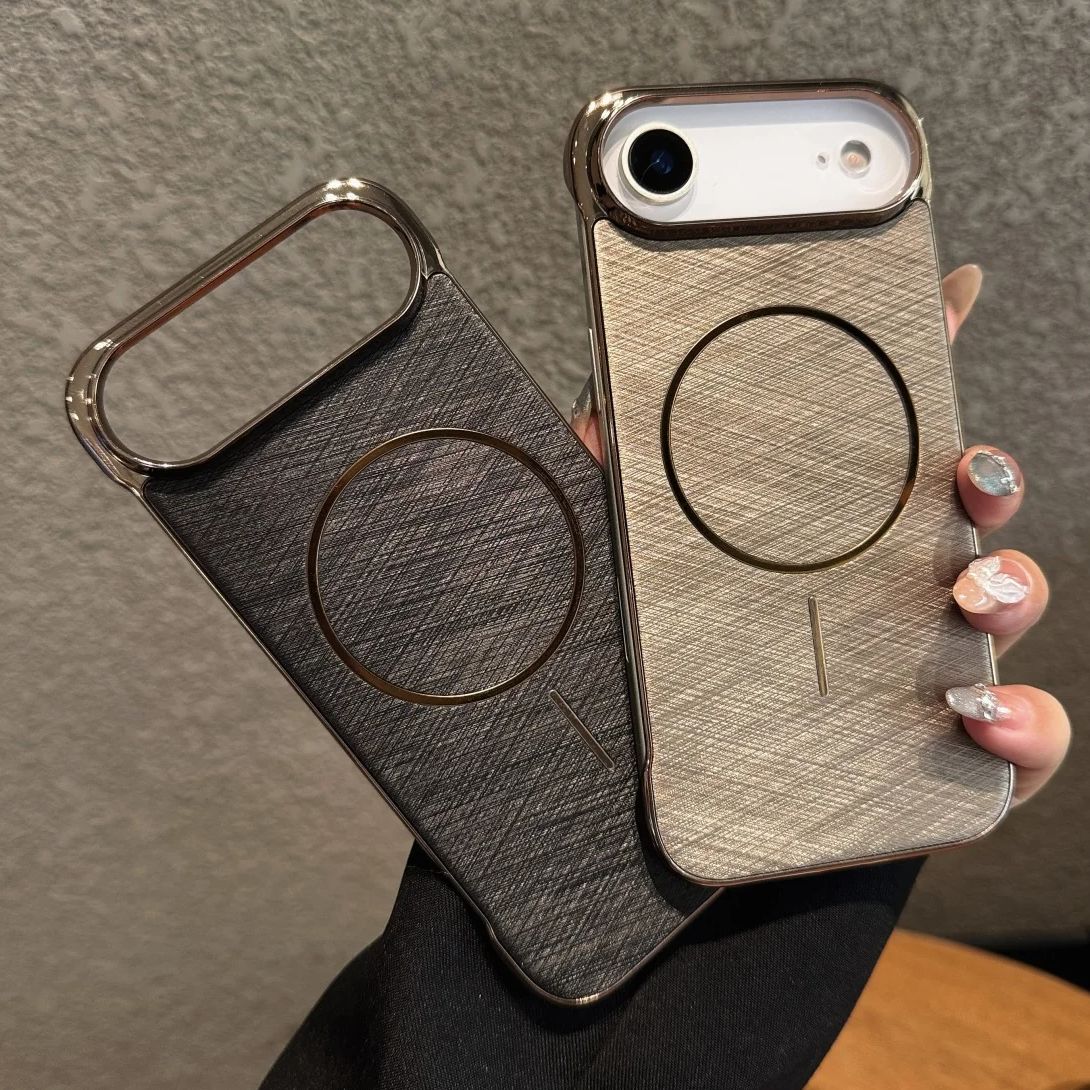 Magsafe Wireless Charger - Electroplating Borderless Magnetic Gold-Wire Phone Case