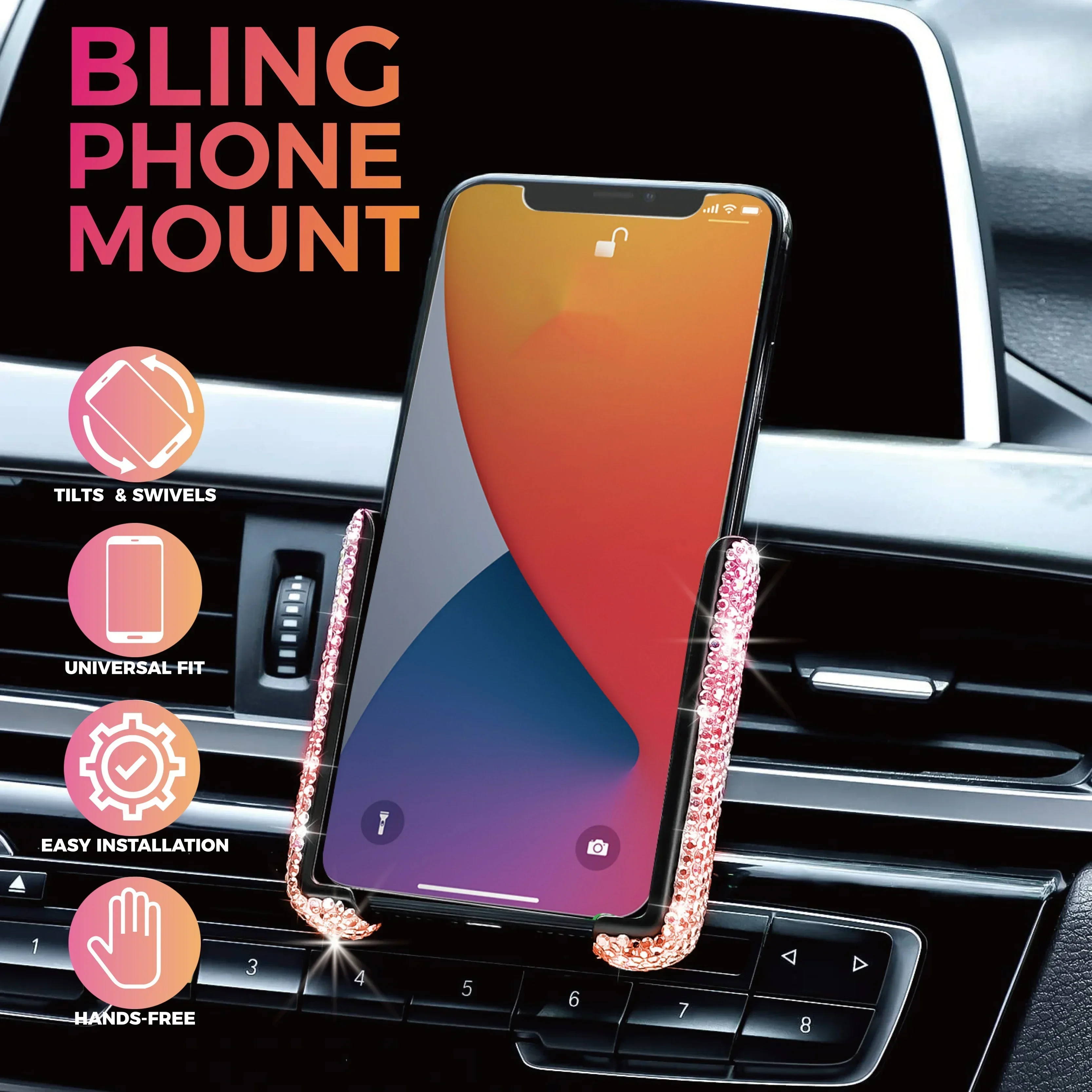 NEW Car Phone Holder Diamond C - Phone Accessories Android review and price