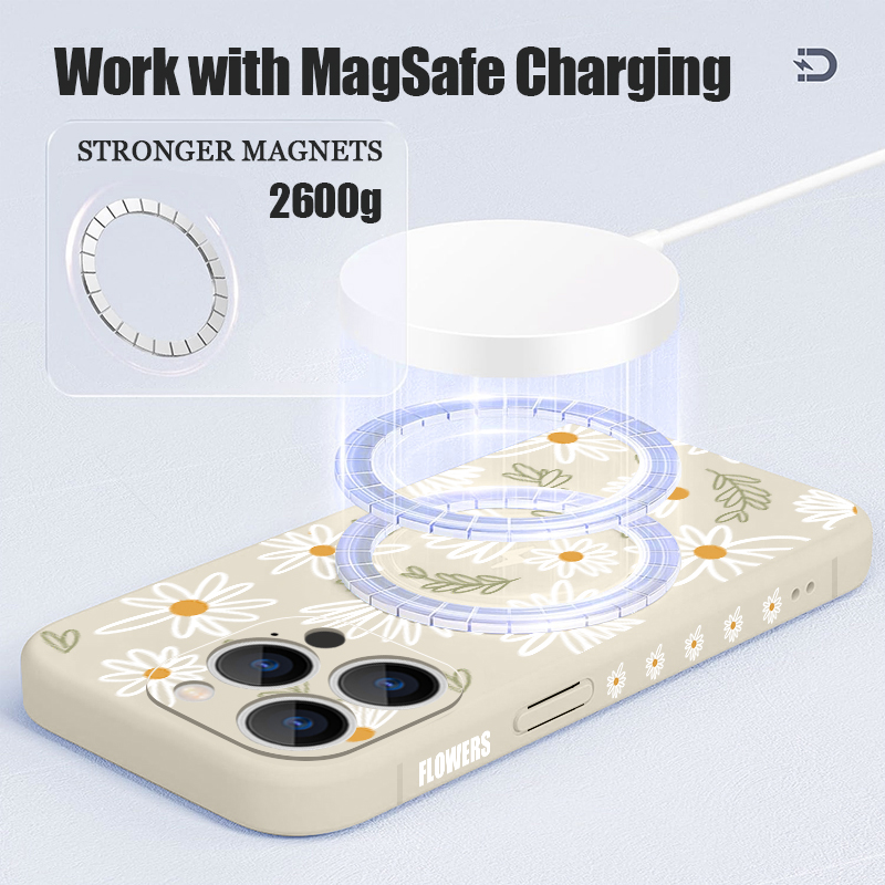 White Flowers Magnetic Case Fo - Magsafe Wireless Charger review and price