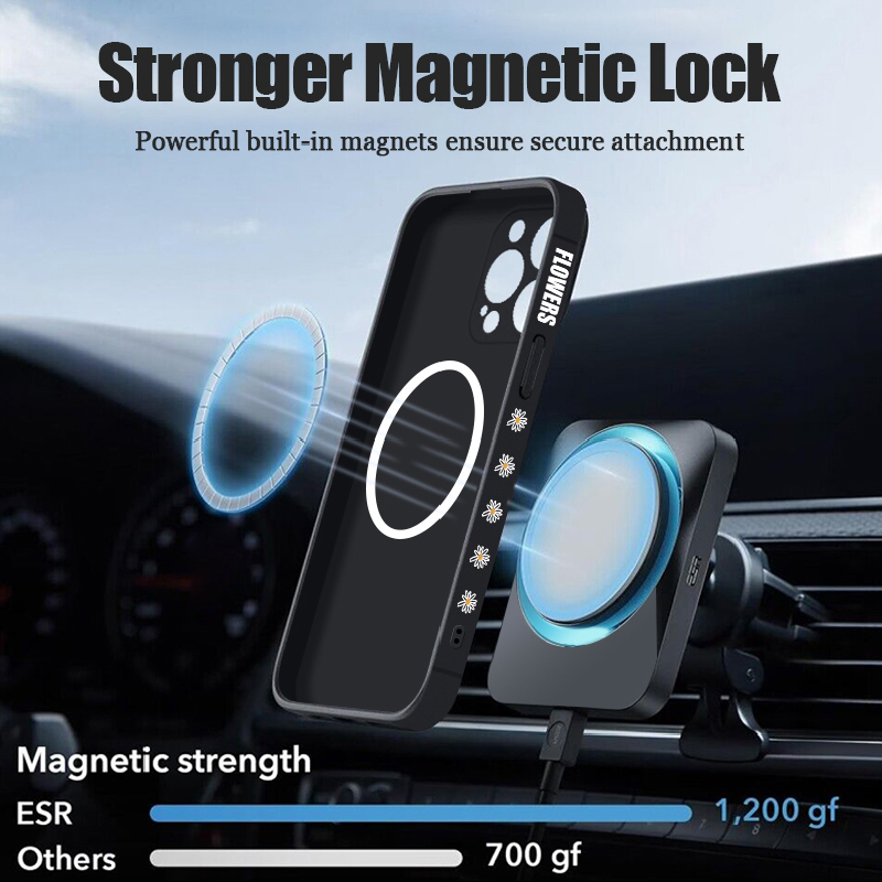 White Flowers Magnetic Case Fo - Magsafe Wireless Charger review and price
