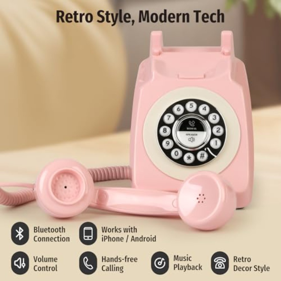Bluetooth Landline Phone with  - Retro Handset Phone review and price